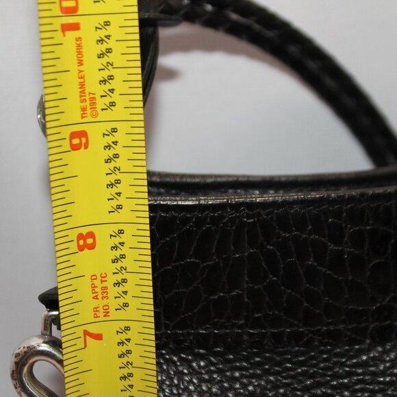 Brighton Black Leather Shoulder Bag Croc Pattern Trim Bow with Hearts - Picture 9 of 16